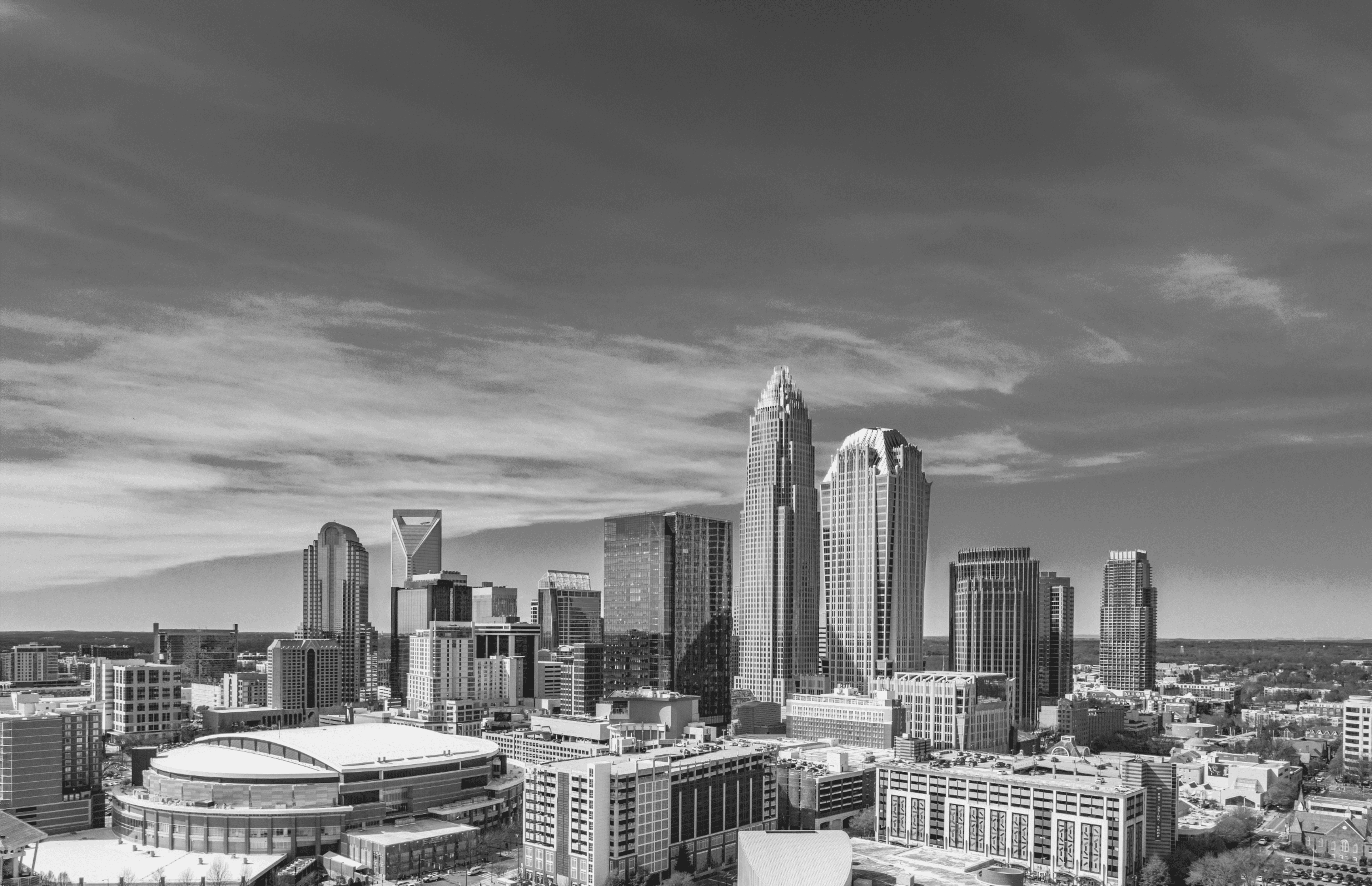 Charlotte financial district skyline